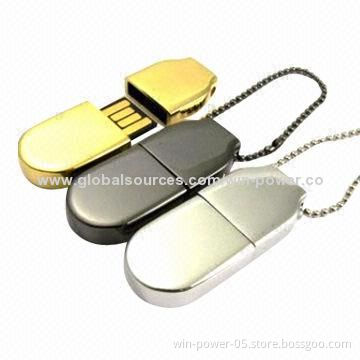 Metal USB Flash Drives with Keychain, 7Mbps Writing Speed, 18Mbps Reading Speed, Customized Logos